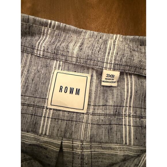 NWT ROWM Men's Blue-Gray Plaid Casual Long Sleeve Button Down Shirt 3XB - Picture 3 of 10